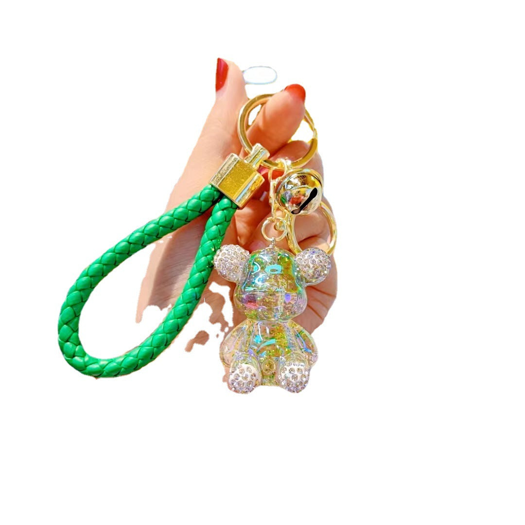 Wholesale Diamond Gypsophila Violent Bear Resin Keychains